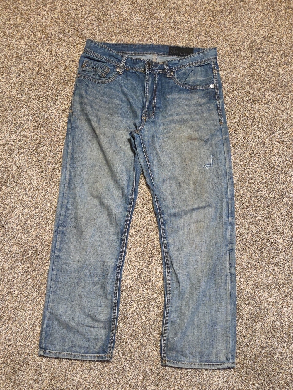 TK AXEL Men's Regular Straight Fit Distressed Jeans